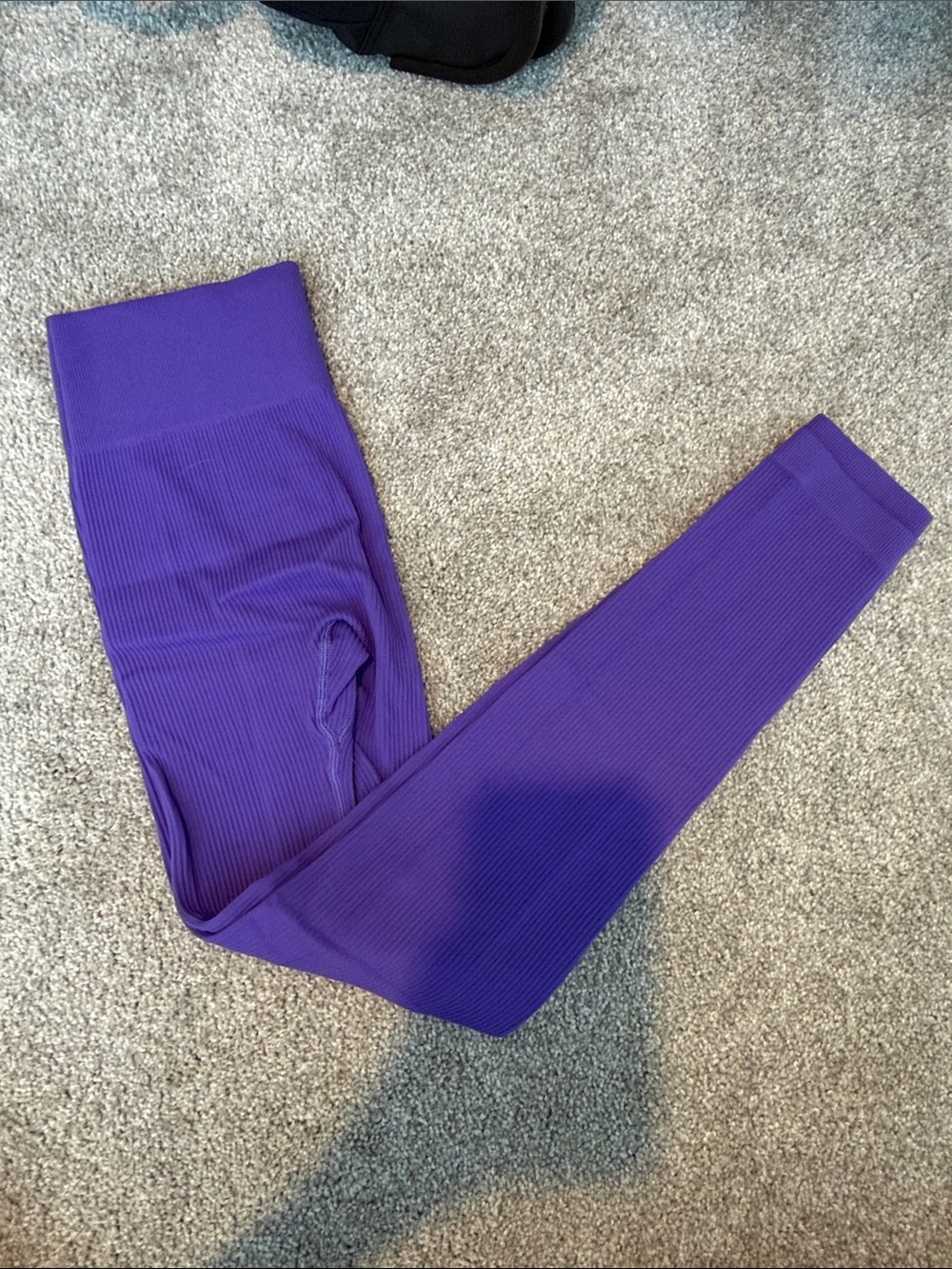 Amazon Ribbed High-Rise Purple Leggings